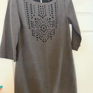 Banana Republic Gray Dress with Geometric Design